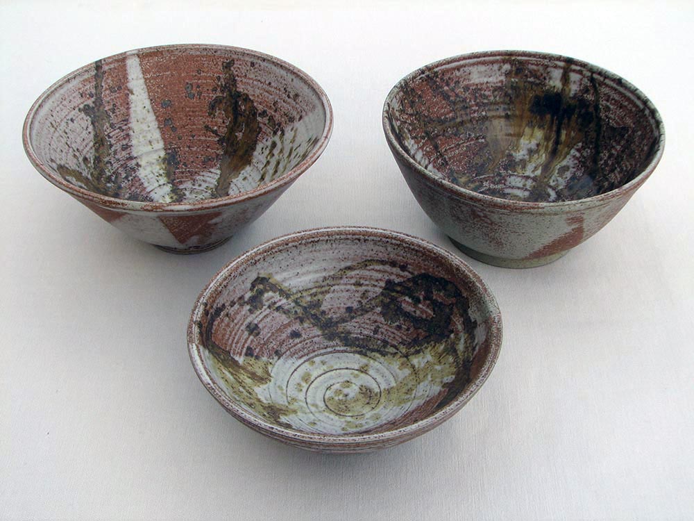 Ash glazed bowls